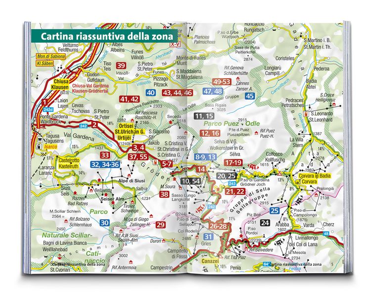 Produktbild: KOMPASS guida escursionistica Val Gardena, Val di Funes, Alpe di Siusi, 55 itinerari
