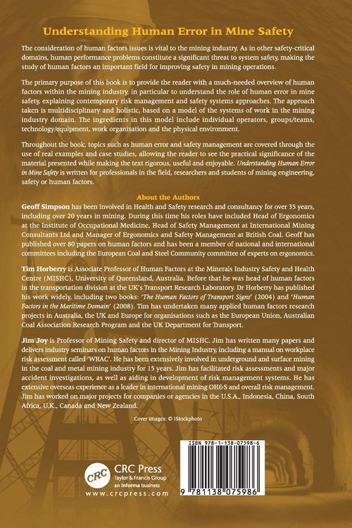 Produktbild: Understanding Human Error in Mine Safety