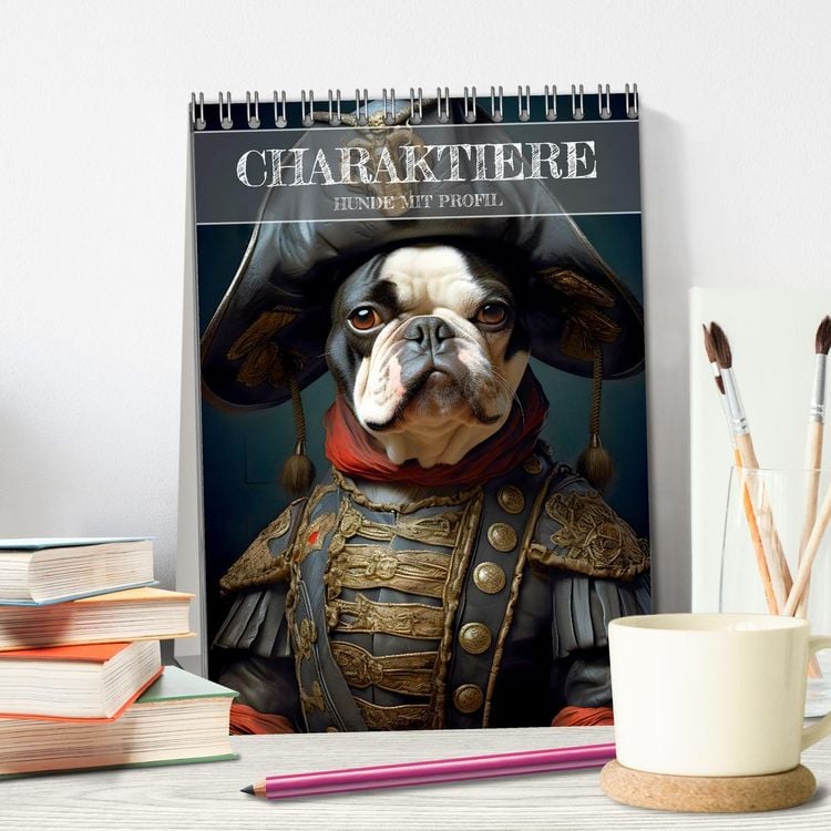 Produktbild: CHARAKTIERE Hunde mit Profil (Tischkalender 2026 DIN A5 hoch), CALVENDO Monatskalender