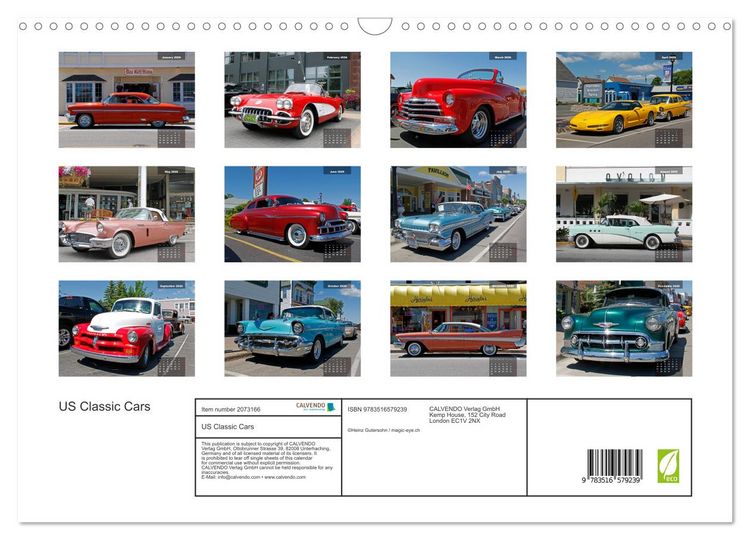 Produktbild: US Classic Cars (Wall Calendar 2026 DIN A3 landscape), CALVENDO 12 Month Wall Calendar