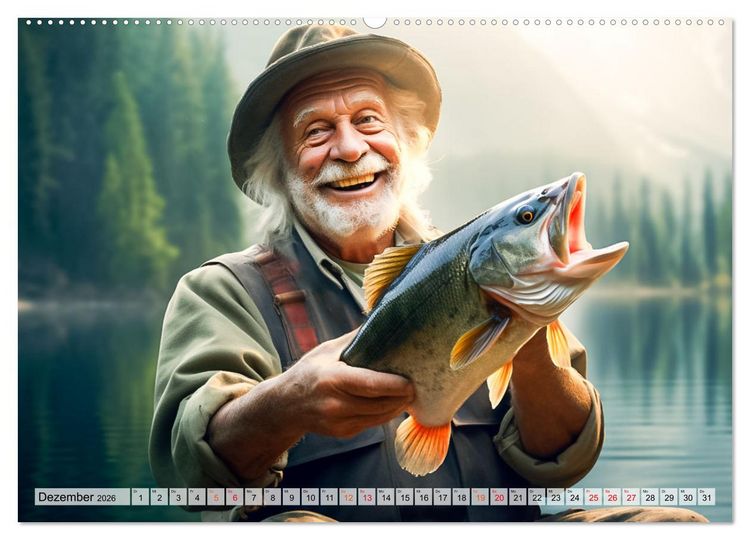 Produktbild: Angeln und Fischen Impressionen (hochwertiger Premium Wandkalender 2026 DIN A2 quer), Kunstdruck in Hochglanz