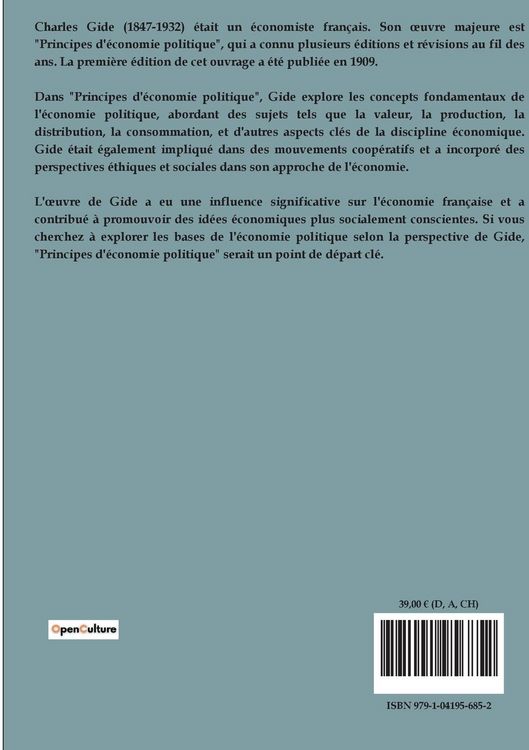Produktbild: Principes d'&eacute;conomie politique