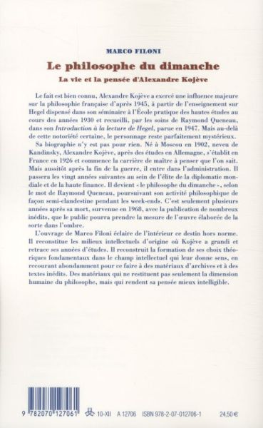 Produktbild: Le philosophe du dimanche : la vie et la pens&eacute;e d'Alexandre Koj&egrave;ve