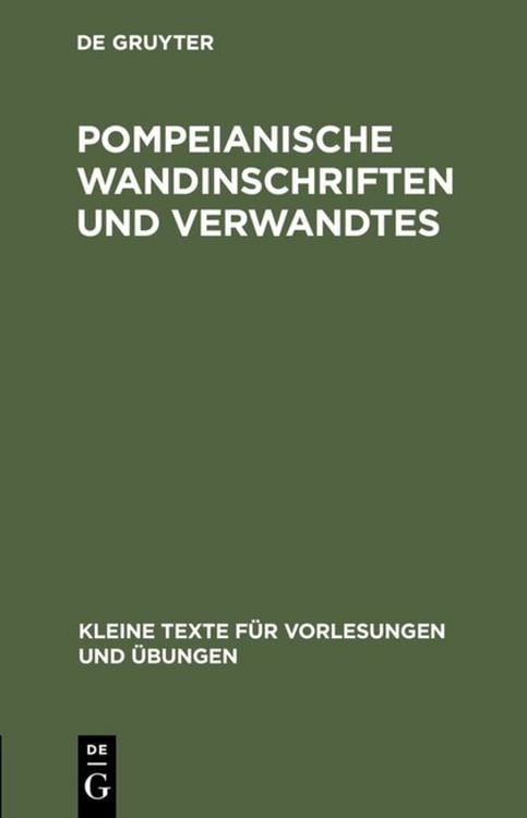 Produktbild: Pompeianische Wandinschriften und Verwandtes