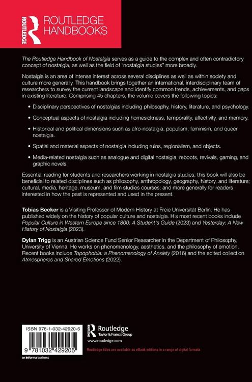 Produktbild: The Routledge Handbook of Nostalgia