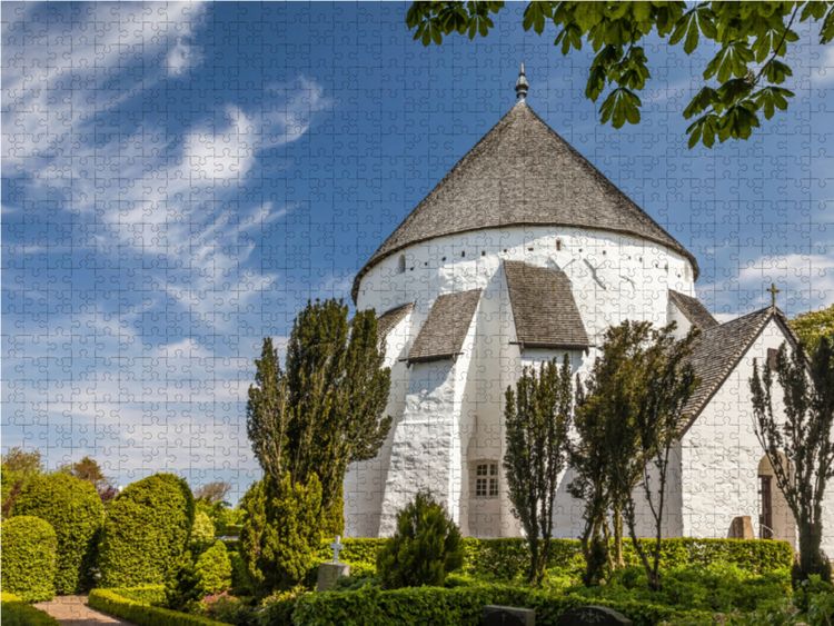 Produktbild: CALVENDO Puzzle Rundkirche von Osterlars auf Bornholm 1000 Teile Lege-Gr&ouml;&szlig;e 64 x 48 cm Foto-Puzzle Bild von Christian M&uuml;ringer