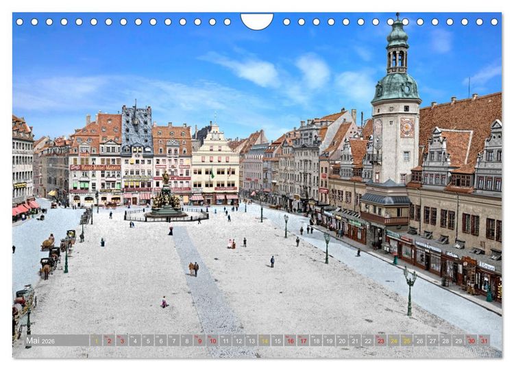 Produktbild: Leipzig zur Kaiserzeit in Farbe (Wandkalender 2026 DIN A4 quer), CALVENDO Monatskalender