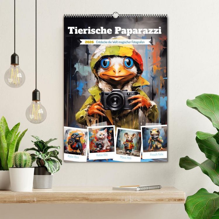 Produktbild: Tierische Paparazzi (Wandkalender 2026 DIN A2 hoch), CALVENDO Monatskalender