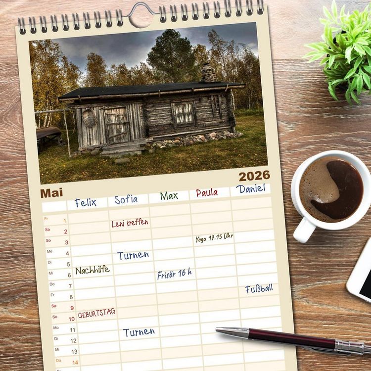 Produktbild: Familienplaner 2026 - Heimat der Samen mit 5 Spalten (Wandkalender, 21 x 45 cm) CALVENDO