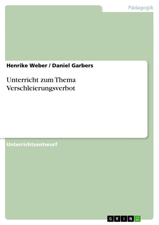 Produktbild: Unterricht zum Thema Verschleierungsverbot