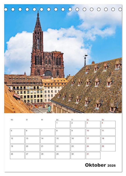 Produktbild: Stra&szlig;burg - Urlaubsplaner (Tischkalender 2026 DIN A5 hoch), CALVENDO Monatskalender