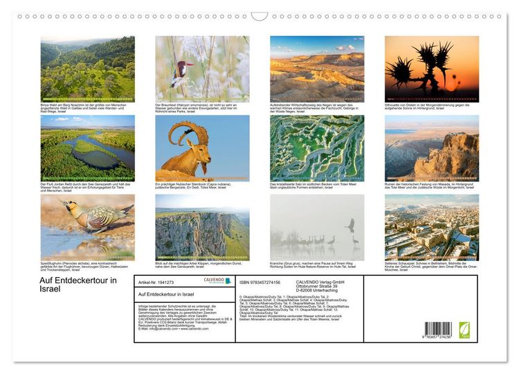 Produktbild: Auf Entdeckertour in Israel (Wandkalender 2026 DIN A2 quer), CALVENDO Monatskalender