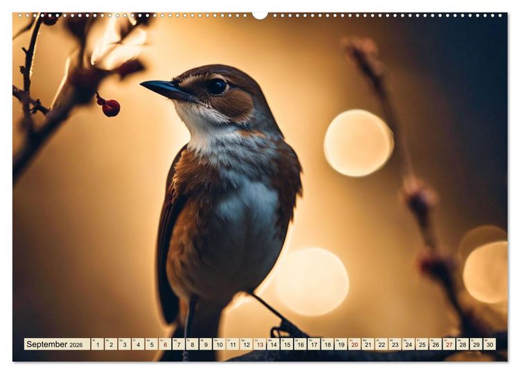 Produktbild: Heimische Tiere im Mondlicht (hochwertiger Premium Wandkalender 2026 DIN A2 quer), Kunstdruck in Hochglanz