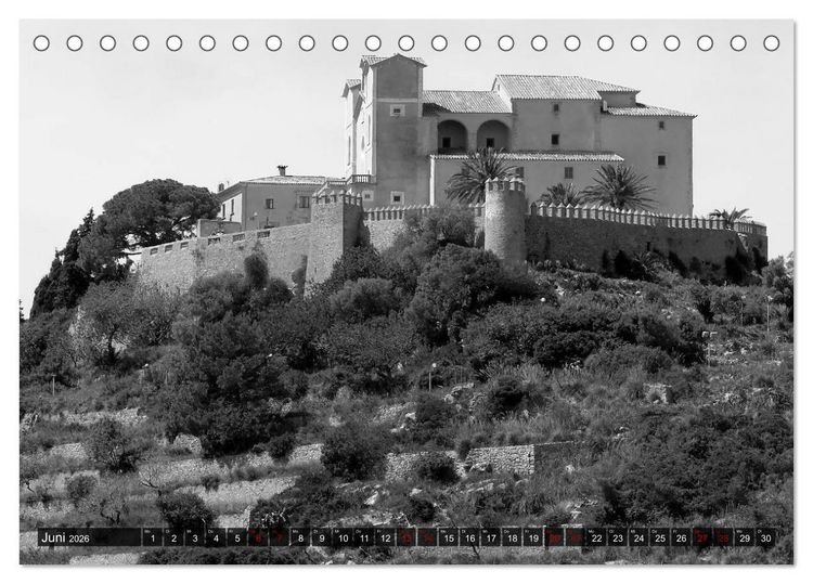 Produktbild: Mallorca monochrom (Tischkalender 2026 DIN A5 quer), CALVENDO Monatskalender