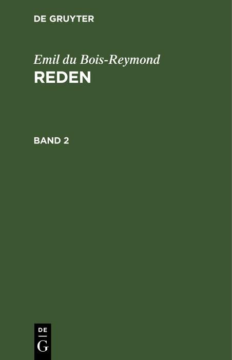 Produktbild: Emil du Bois-Reymond: Reden. Band 2