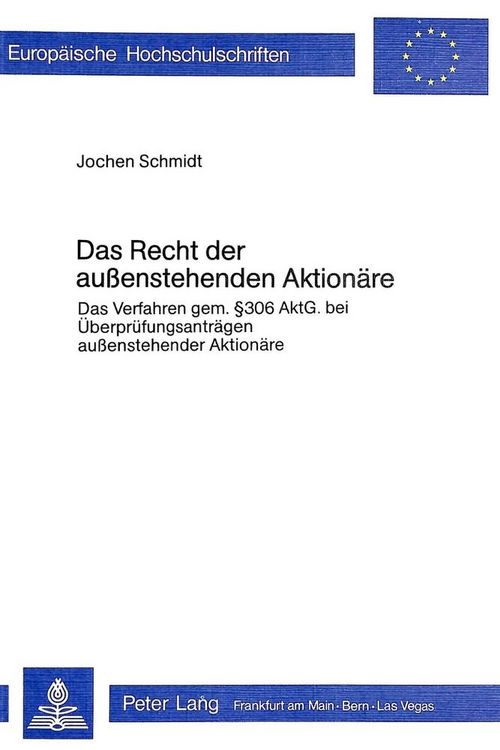 Produktbild: Das Recht der aussenstehenden Aktion&auml;re