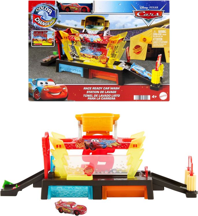 Produktbild: Disney Pixar Cars Autowaschanlagen-Spielset f&uuml;r Rennwagen und Lightning McQueen mit Farbwechseleffekt