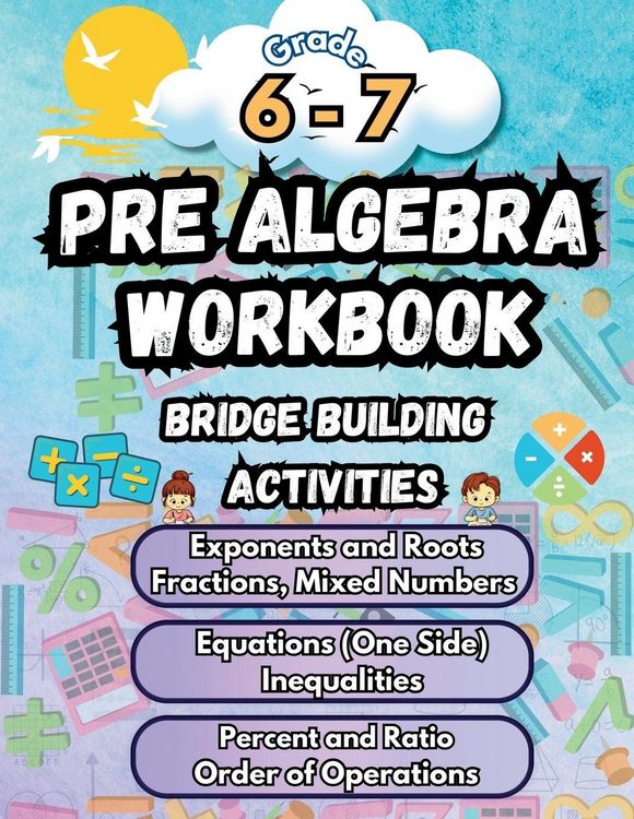 Produktbild: Summer Math Pre Algebra Workbook Grade 6-7 Bridge Building Activities