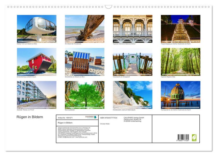 Produktbild: R&uuml;gen in Bildern (Wandkalender 2026 DIN A2 quer), CALVENDO Monatskalender