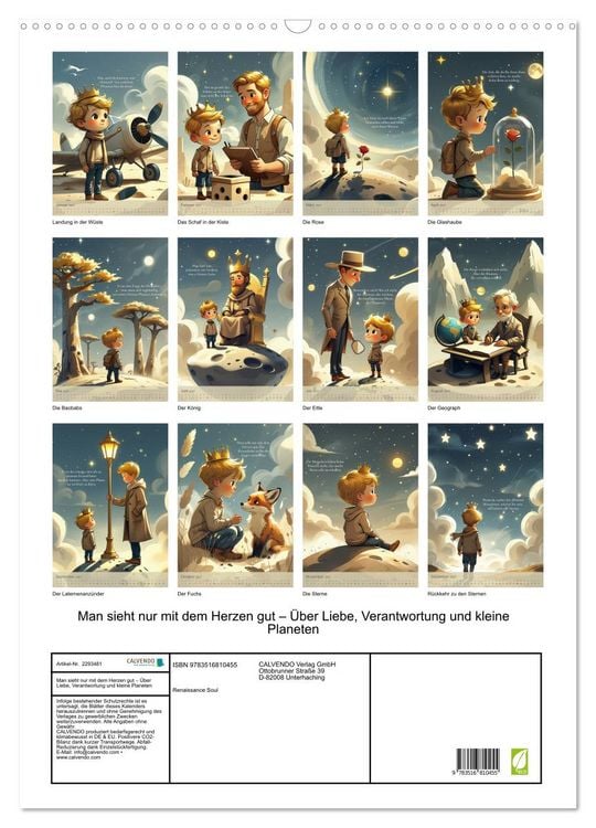 Produktbild: Man sieht nur mit dem Herzen gut &ndash; &Uuml;ber Liebe, Verantwortung und kleine Planeten (Wandkalender 2027 DIN A2 hoch), CALVENDO Monatskalender