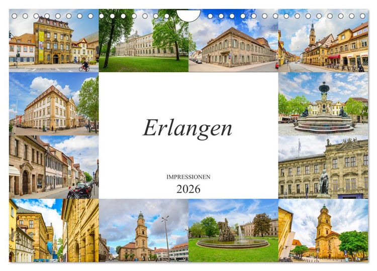 Produktbild: Erlangen Impressionen (Wandkalender 2026 DIN A4 quer), CALVENDO Monatskalender