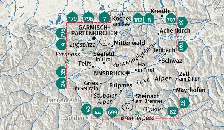 Produktbild: KOMPASS Wanderkarten-Set 290 Innsbruck und Umgebung (2 Karten) 1:50.000