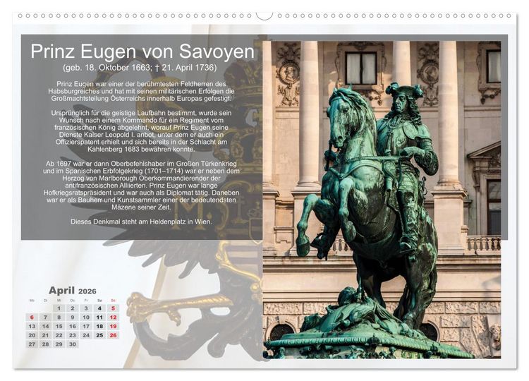Produktbild: Auf den Spuren der Habsburger (Wandkalender 2026 DIN A2 quer), CALVENDO Monatskalender