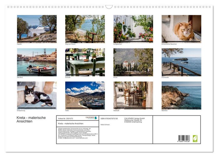 Produktbild: Kreta - malerische Ansichten (Wandkalender 2026 DIN A2 quer), CALVENDO Monatskalender