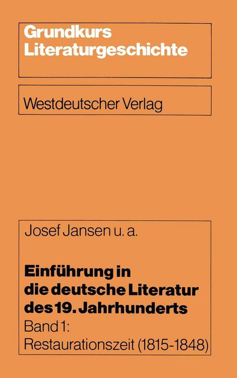 Produktbild: Einf&uuml;hrung in die deutsche Literatur des 19. Jahrhunderts