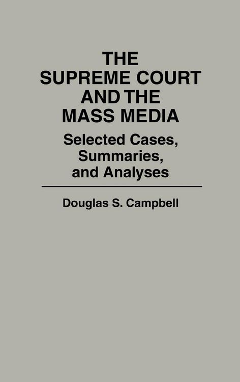 Produktbild: The Supreme Court and the Mass Media