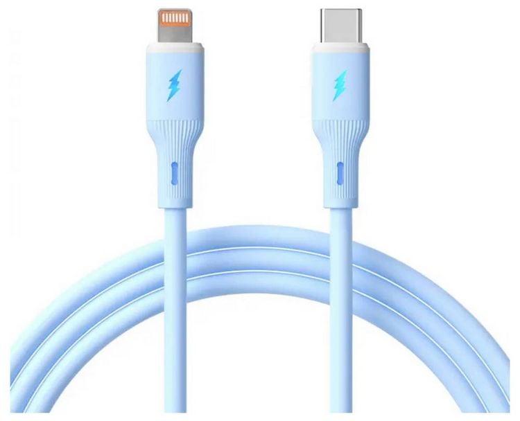 Produktbild: Akyga USB-Kabel USB-C&reg; Stecker, Apple Lightning Stecker 1m Blau AK-USB-72