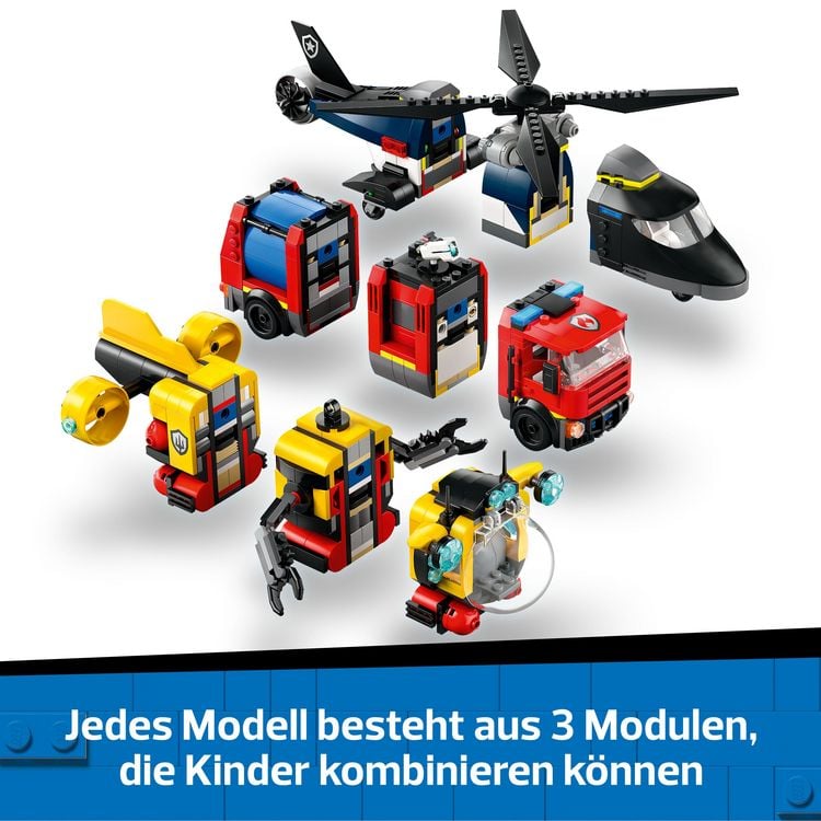 Produktbild: LEGO City Kombinationsset mit Hubschrauber, Löschauto und U-Boot 60462
