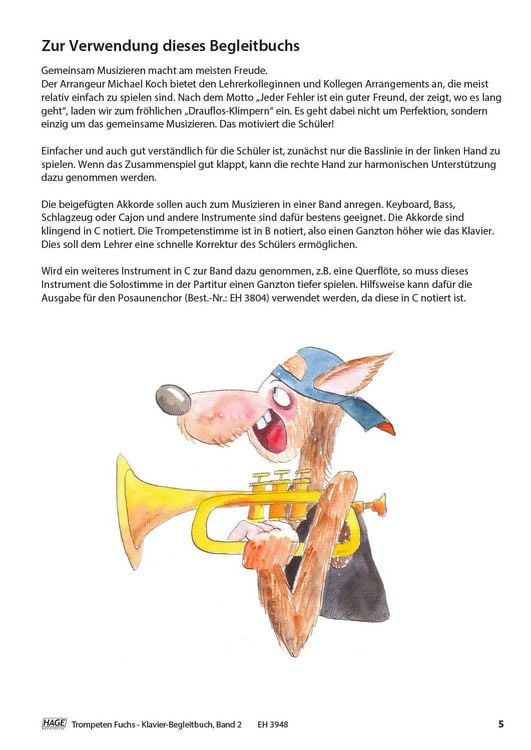 Produktbild: Trompeten Fuchs 2 - Klavier Begleitbuch