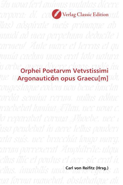 Produktbild: Orphei Poetarvm Vetvstissimi Argonauticon opus Graecu[m]