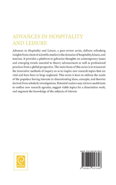 Produktbild: Advances in Hospitality and Leisure