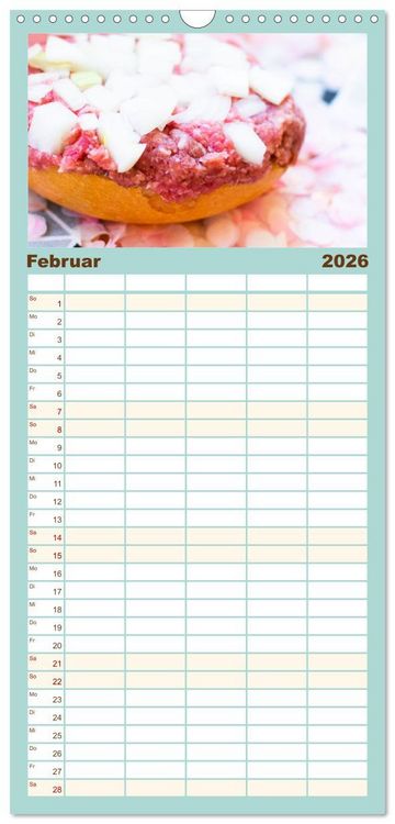 Produktbild: Familienplaner 2026 - Mettkalender - Spread some more Mett mit 5 Spalten (Wandkalender, 21 x 45 cm) CALVENDO