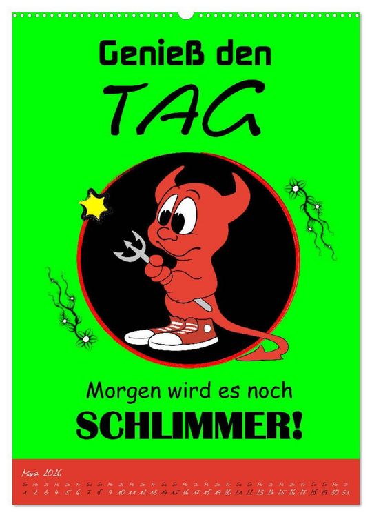 Produktbild: L&auml;uft&acute;s noch nicht beschissen genug? Dann hilft der Anti-Gl&uuml;cks-Kalender! (hochwertiger Premium Wandkalender 2026 DIN A2 hoch), Kunstdruck in Hochglanz
