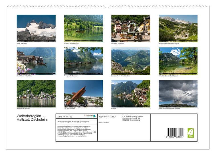 Produktbild: Welterberegion Hallstatt Dachstein (hochwertiger Premium Wandkalender 2026 DIN A2 quer), Kunstdruck in Hochglanz