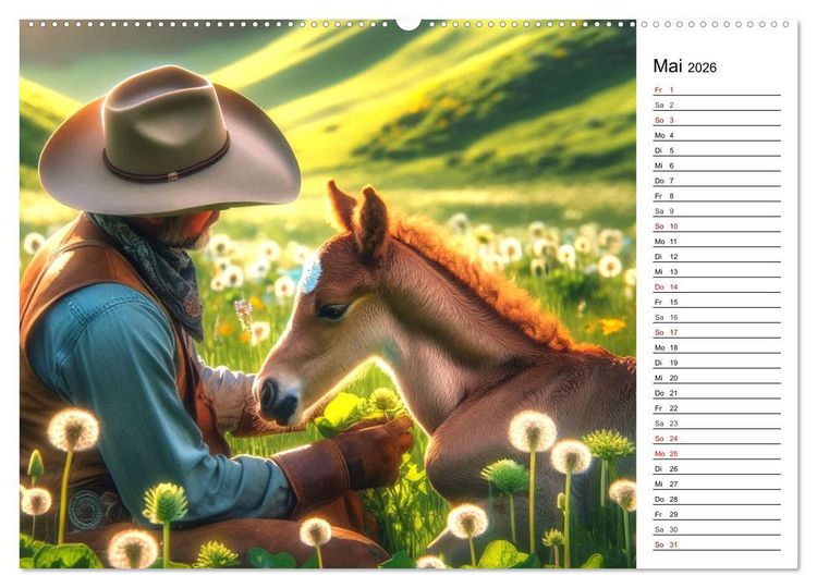 Produktbild: Westernreiten - Jahreszeiten im Sattel (hochwertiger Premium Wandkalender 2026 DIN A2 quer), Kunstdruck in Hochglanz