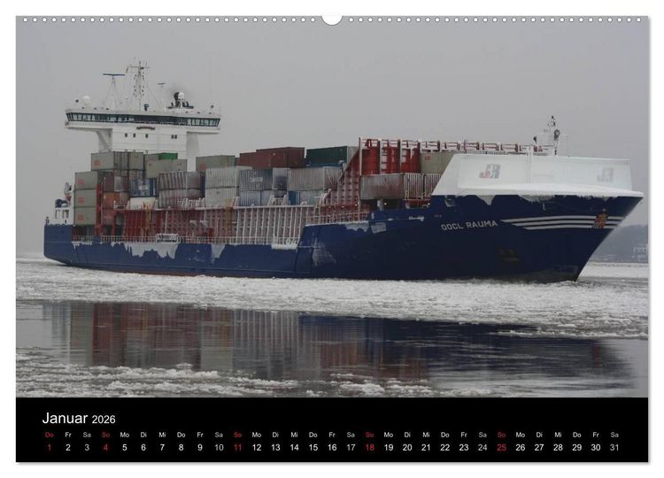 Produktbild: Schiffe auf der Elbe (Wandkalender 2026 DIN A2 quer), CALVENDO Monatskalender