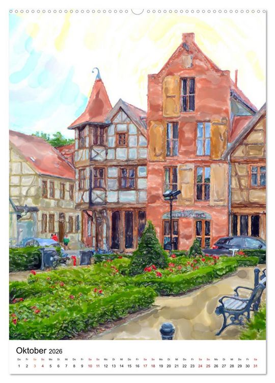 Produktbild: Tangerm&uuml;nde - Illustrationen der Stadt an der Elbe (Wandkalender 2026 DIN A2 hoch), CALVENDO Monatskalender