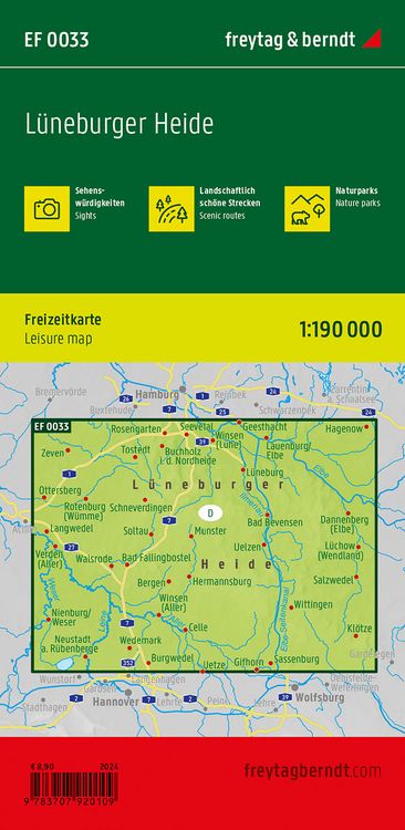 Produktbild: freytag & berndt Freizeitkarte L&uuml;neburger Heide 1:190.000