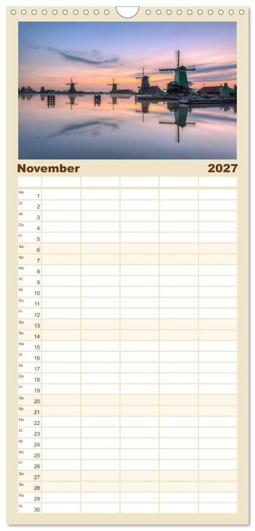 Produktbild: Familienplaner 2027 - Wundersch&ouml;ne Niederlande mit 5 Spalten (Wandkalender, 21 x 45 cm) CALVENDO