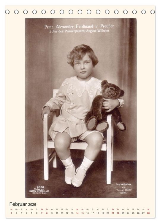 Produktbild: Erste Liebe - Teddyb&auml;ren auf alten Ansichtskarten (Tischkalender 2026 DIN A5 hoch), CALVENDO Monatskalender