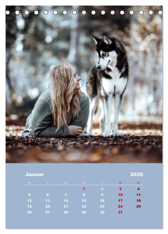 Produktbild: Du und ich - Dreamteamfotografie - Mensch und Hund (Tischkalender 2026 DIN A5 hoch), CALVENDO Monatskalender