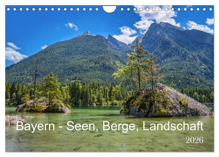 Produktbild: Bayern - Seen, Berge, Landschaft (Wandkalender 2026 DIN A4 quer), CALVENDO Monatskalender
