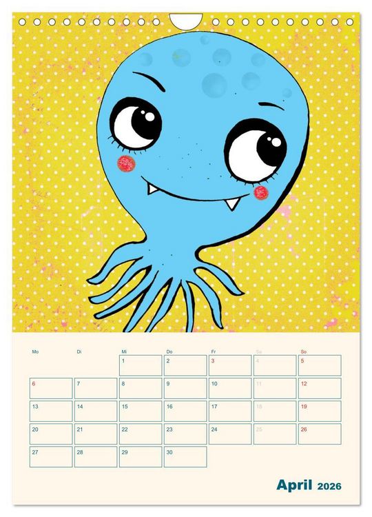 Produktbild: Kindliche Motive von Little Miss Arty - Illustrationen! (Wandkalender 2026 DIN A4 hoch), CALVENDO Monatskalender