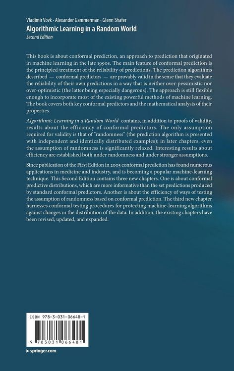Produktbild: Algorithmic Learning in a Random World
