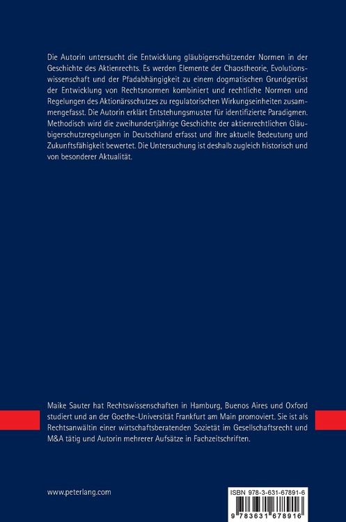 Produktbild: Die Auspr&auml;gung des Gl&auml;ubigerschutzes in der geschichtlichen Entwicklung des Aktienrechts