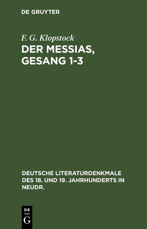 Produktbild: Der Messias, Gesang 1-3
